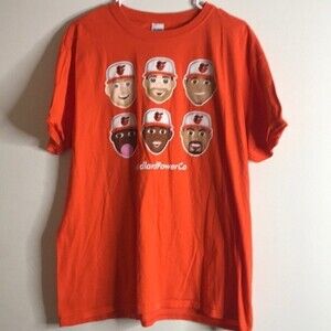 Baltimore Orioles Tee Men's XL Birdland Power Co MLB T Shirt Orange